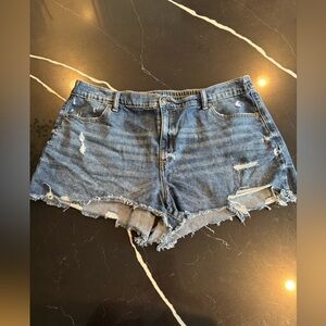 aerie Distressed Denim Jean Shorts - Blue